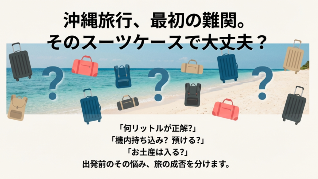 沖縄3泊4日のスーツケースの大きさは？機内持ち込みと容量の最適解