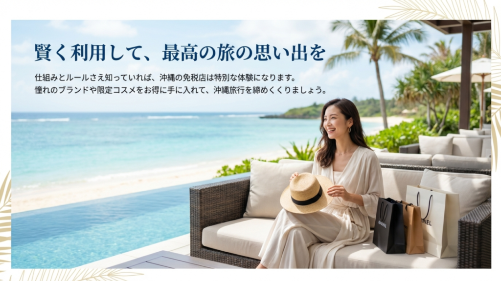 素敵な旅の思い出に 沖縄の免税店を賢く利用して最高の旅の思い出を。リゾートでのショッピングイメージ