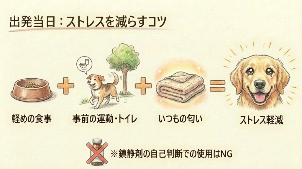 出発当日の犬のストレスを減らすコツ