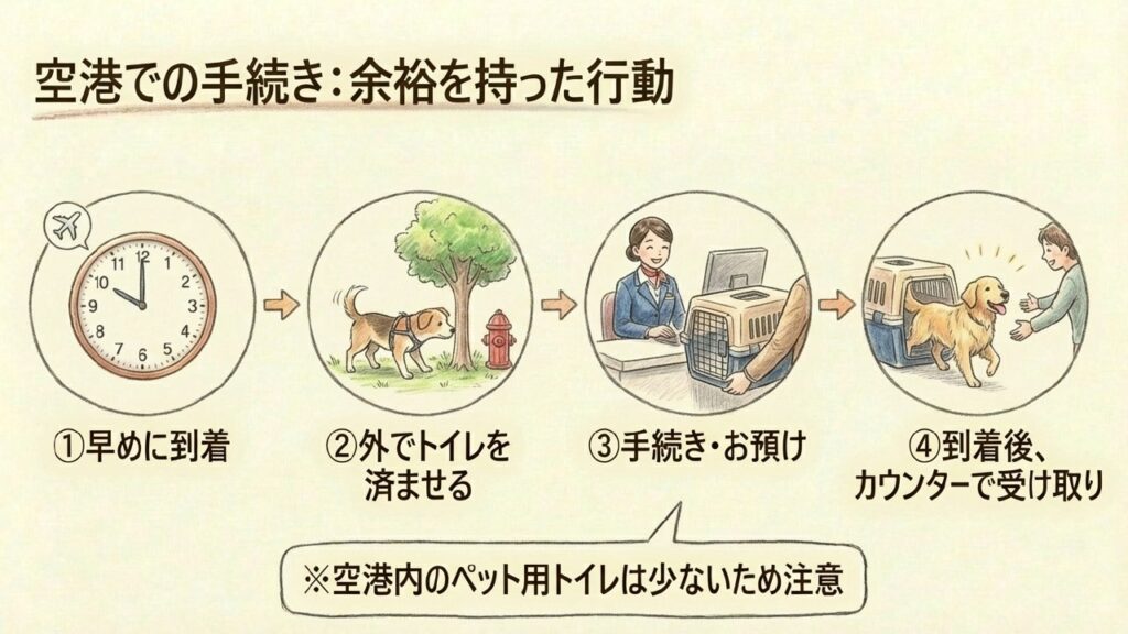 空港での手続きと余裕を持った行動