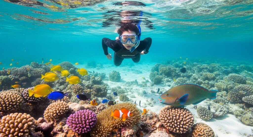 サンゴ礁と熱帯魚を楽しめる海へ！