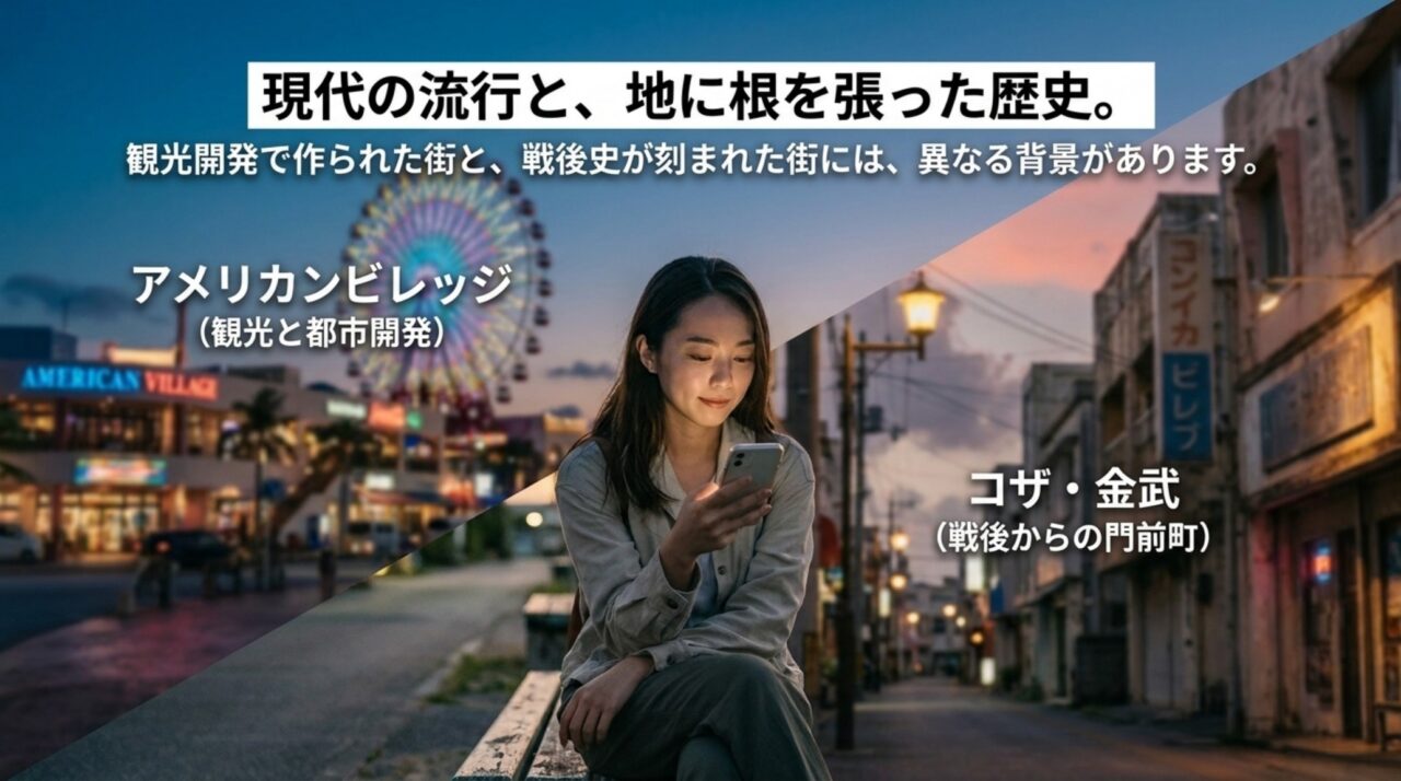 現代の若者文化とアメリカンカルチャーの関係を表したスライド画像