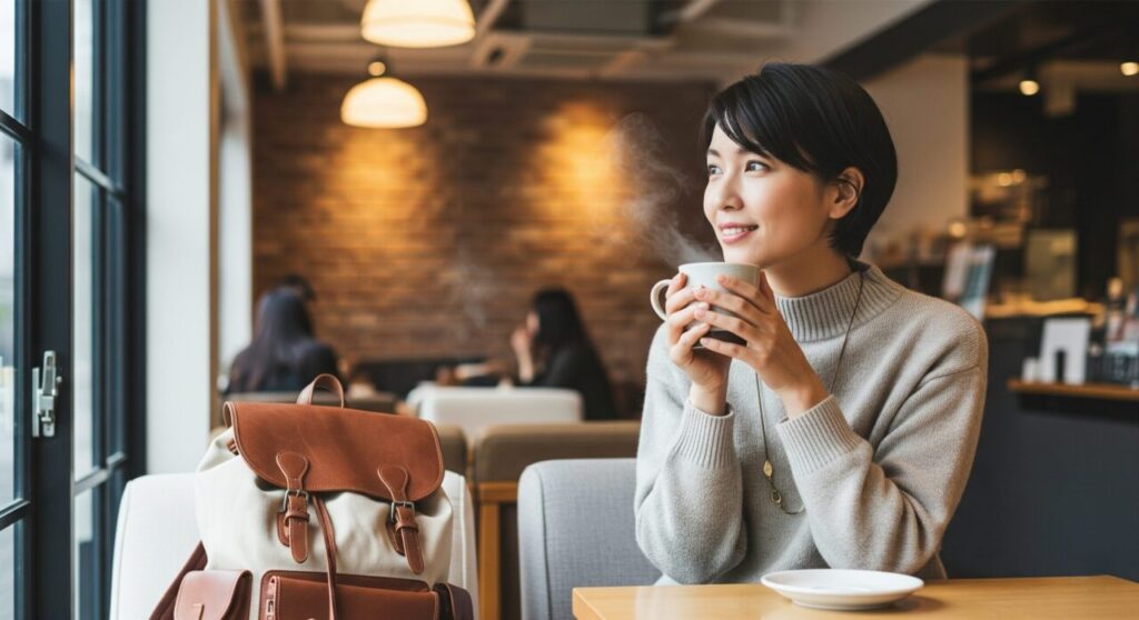 沖縄旅行をリュックだけで楽しむ!身軽旅のコツ 6 カフェ巡りに最適なリュックスタイル