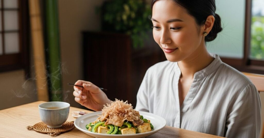 豊かな風味を添える鰹節を使った沖縄料理
