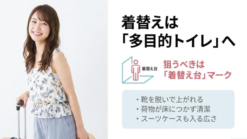 那覇空港の着替え場所は到着ロビーの多目的トイレが便利
