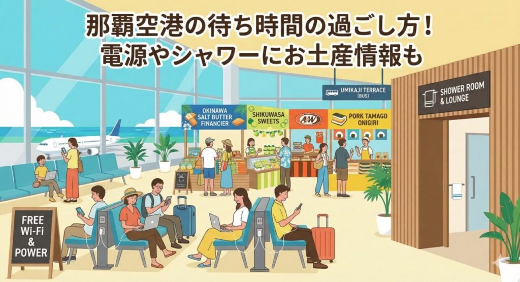 那覇空港の待ち時間の過ごし方！電源やシャワーにお土産情報も