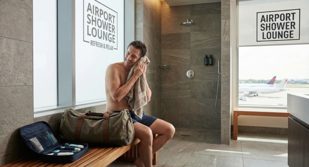 有料シャワールームでリフレッシュ