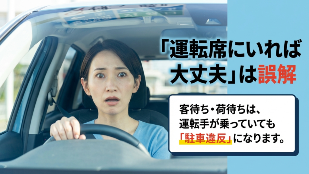 運転席に乗っていても客待ちは駐車違反になる解説図