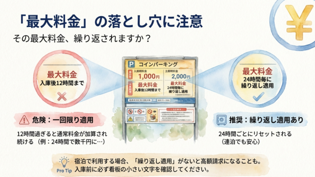【2026年版】国際通りの停めやすい駐車場!安い・広い・予約可な穴場 5 駐車場の最大料金の仕組み 繰り返し適用の有無と注意点