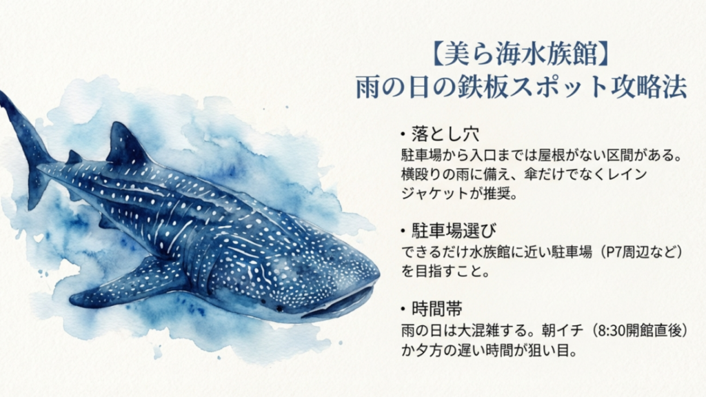 雨の日の沖縄美ら海水族館攻略法、P7立体駐車場の利用と混雑回避の時間帯