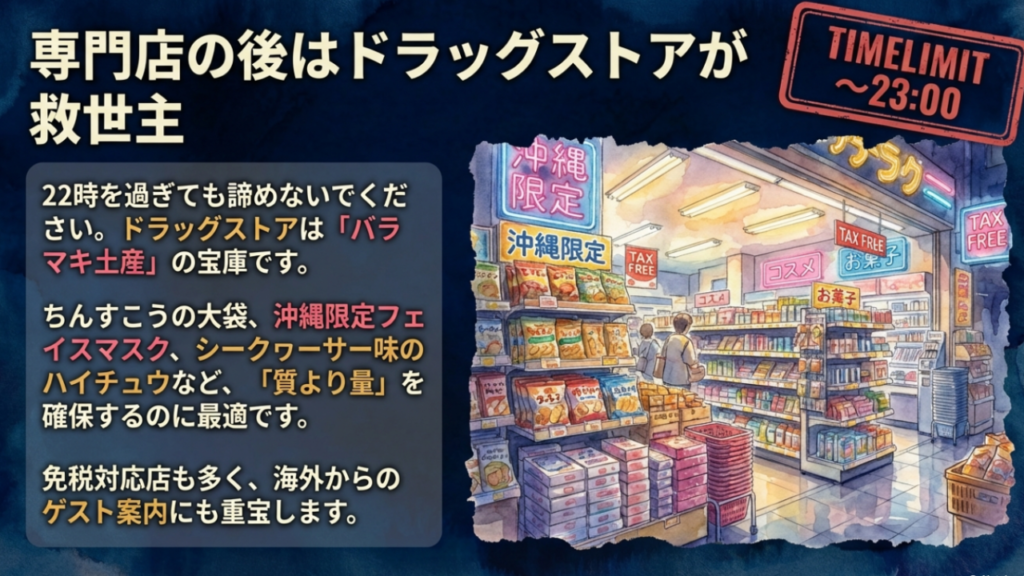 ドラッグストアなら23時前まで可能
