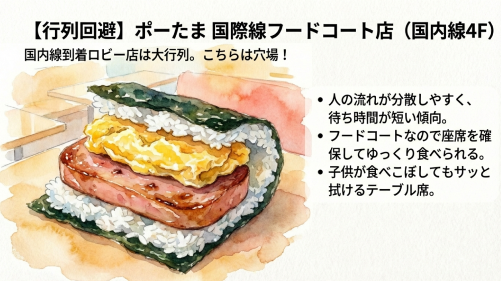 那覇空港の子連れランチ!飛行機が見える店や穴場フードコートを紹介 7 ポーたま国際線フードコート店:国内線より空いている穴場スポット