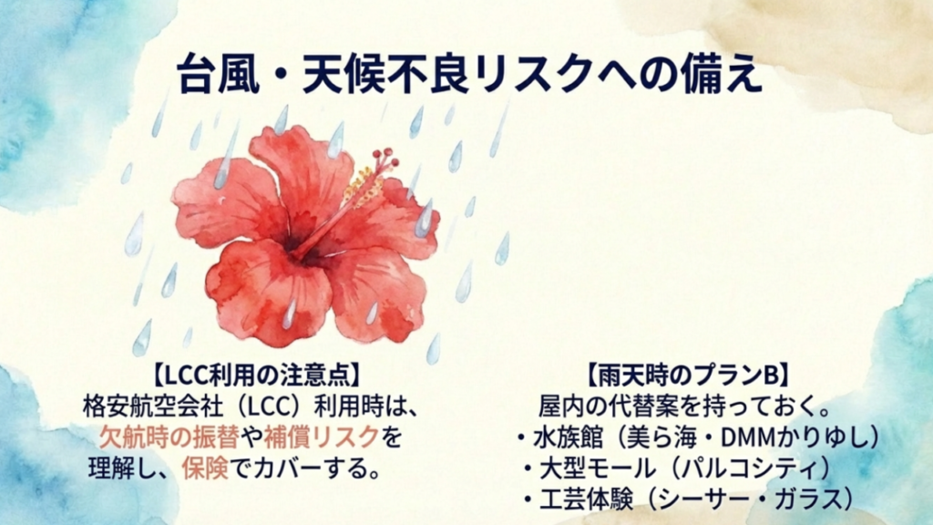 【2026年版】沖縄観光の問題点とは?現状の課題と失敗しない対策 15 台風や雨天時のプランB:水族館やショッピングモールの活用