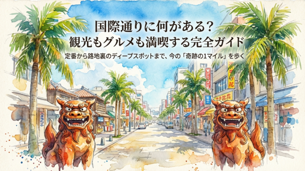 国際通り観光ガイド：定番から路地裏のディープスポットまで完全網羅