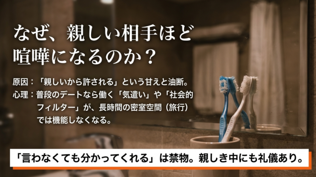 親しい相手ほど喧嘩になる甘えと油断