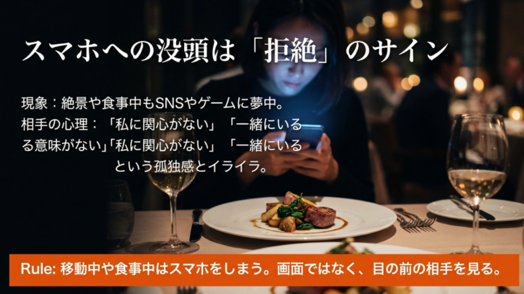 スマホへの没頭は同伴者への拒絶のサイン