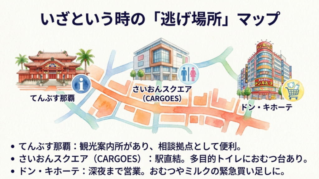 国際通り周辺の授乳室・おむつ替え施設（てんぶす那覇・ドンキなど）