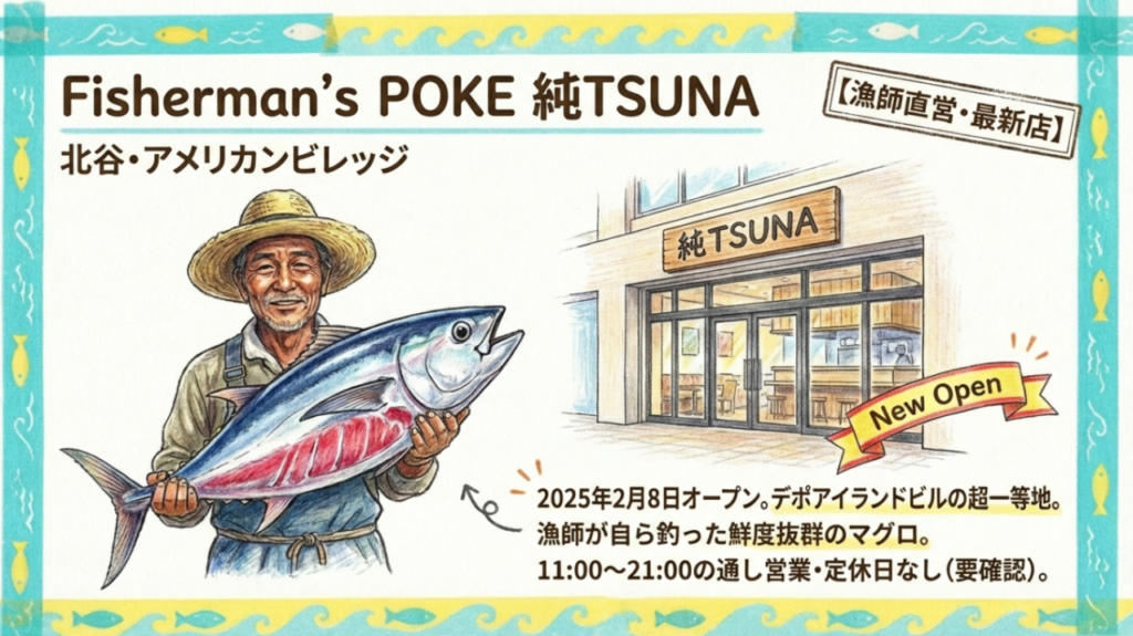 Fisherman's POKE 純TSUNA 新店舗 漁師直営のFisherman's POKE 純TSUNAの新鮮マグロ