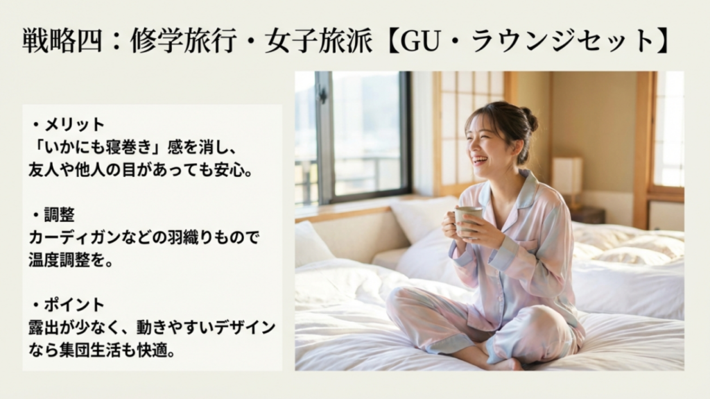 戦略4:修学旅行や女子旅におすすめのラウンジセット 戦略4:修学旅行や女子旅におすすめのラウンジセット