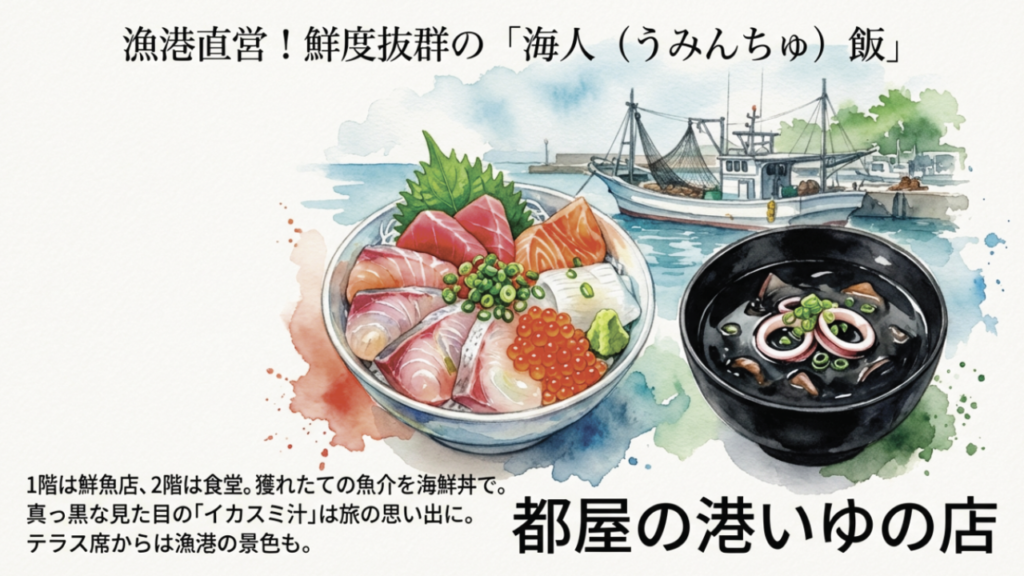 漁港直営の鮮度抜群海人飯 都屋の港いゆの店
