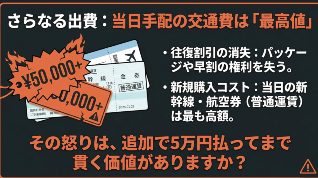 当日手配の交通費は最高値になるリスク