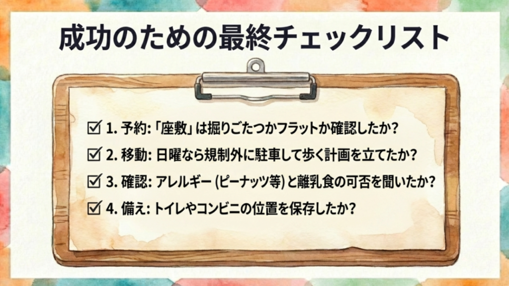 子連れ夕飯成功のための最終チェックリスト