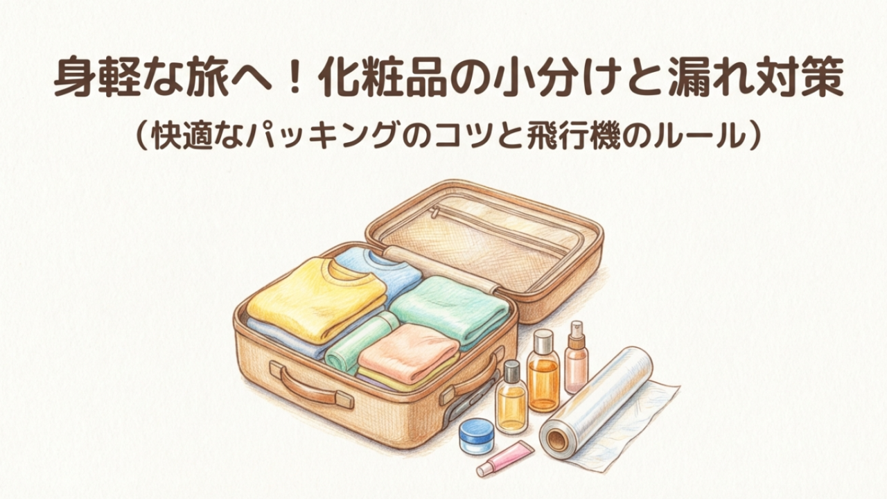 旅行の化粧品をラップで小分け！漏れ対策と持ち込みルール