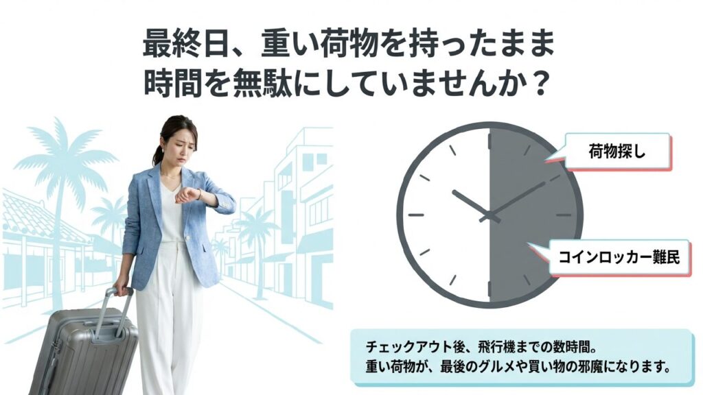 那覇空港の荷物預けは何時間前から可能?各社の規定と賢い過ごし方 1 重い荷物を持ったまま時間を無駄にするコインロッカー難民