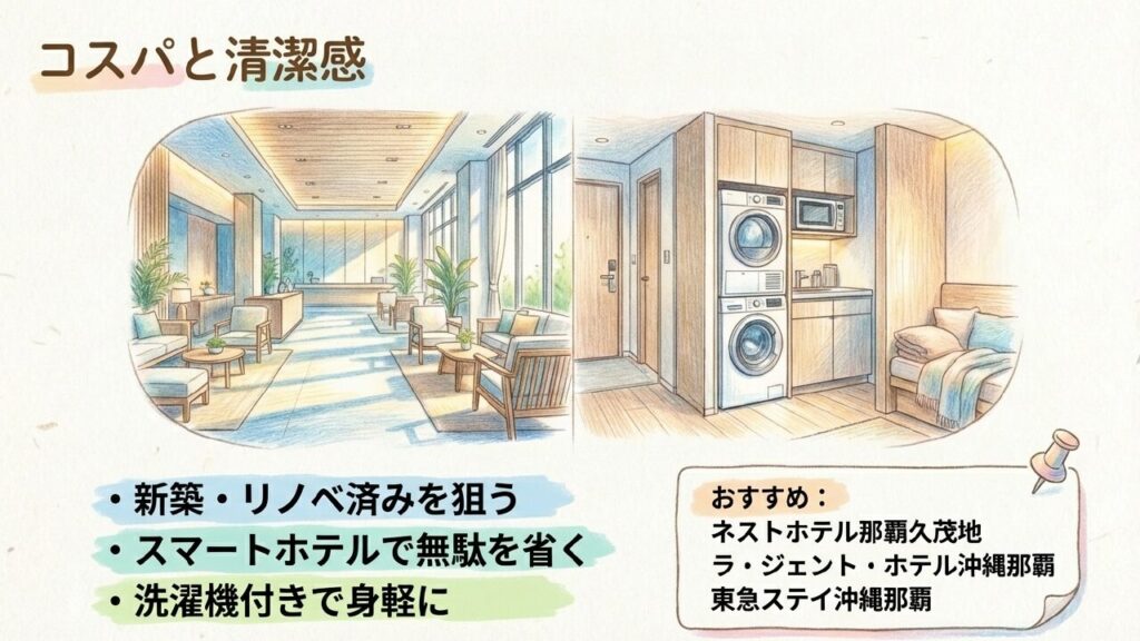 新築・リノベ済みやスマートホテルの活用など、コスパと清潔感を両立するコツ