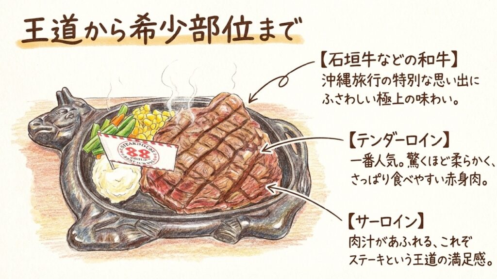 石垣牛、テンダーロイン、サーロインなどおすすめのステーキ肉