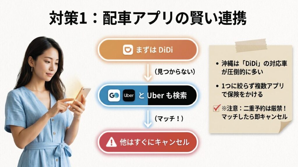 恩納村でタクシーが捕まらない理由と対策まとめ 7 DiDi、GO、Uberなど複数配車アプリを併用する賢い使い方