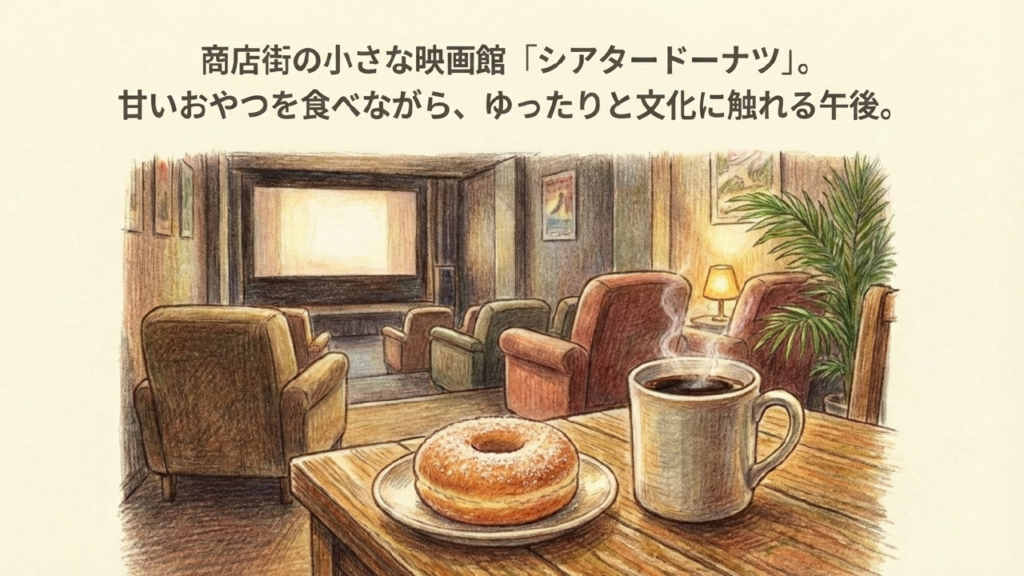 シアタードーナツのひととき 商店街の小さな映画館「シアタードーナツ」で楽しむおやつと映画