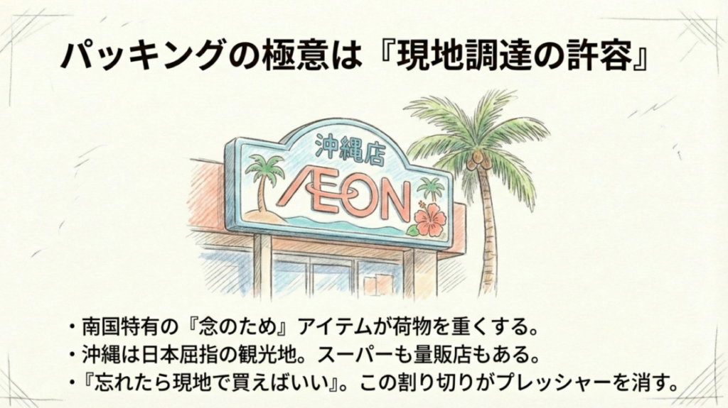 パッキングの極意は現地調達の許容