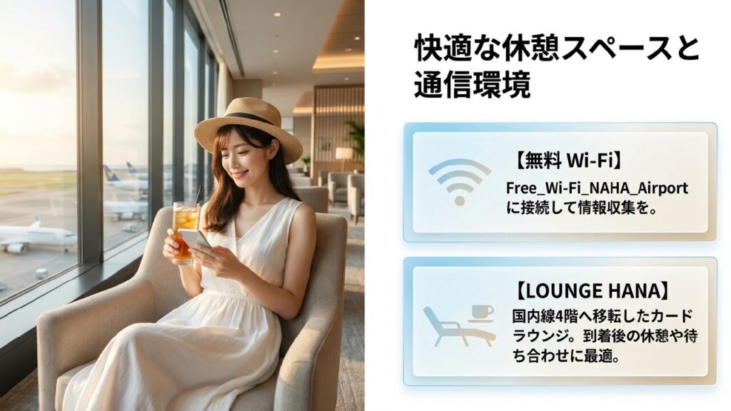 那覇空港内の無料Wi-Fi接続とカードラウンジの利用案内