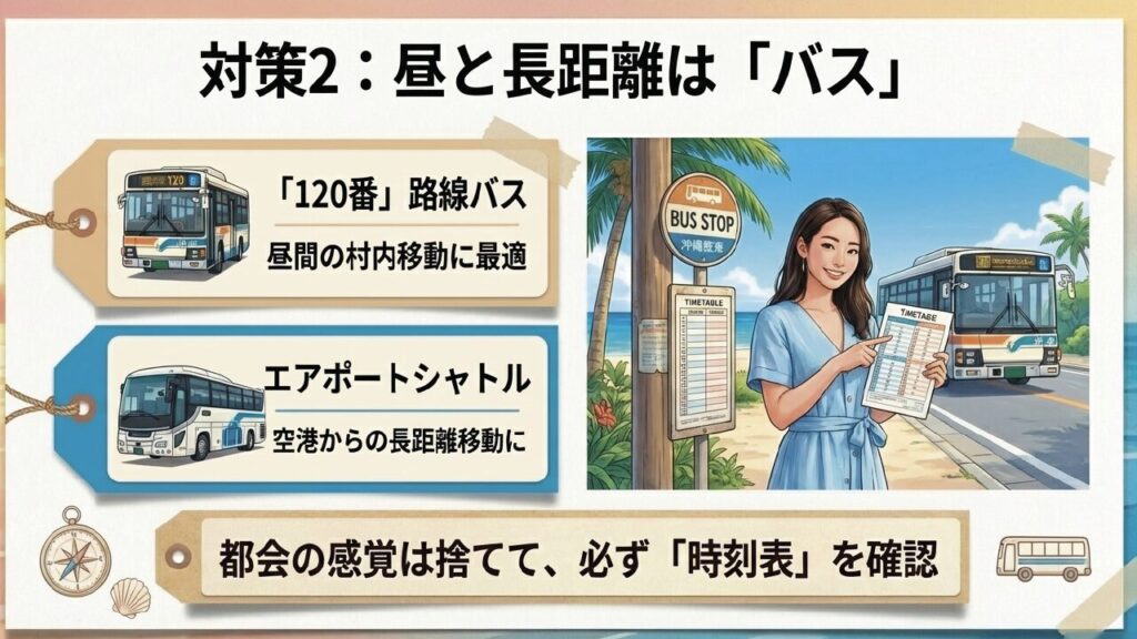 恩納村でタクシーが捕まらない理由と対策まとめ 9 恩納村の昼間移動に便利な120番路線バスと時刻表確認の重要性