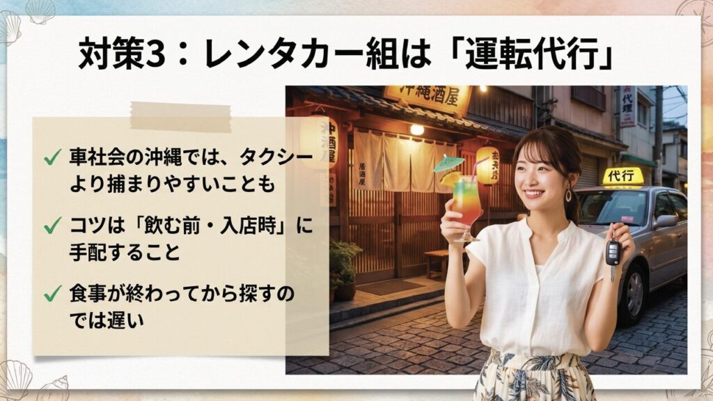 恩納村でタクシーが捕まらない理由と対策まとめ 10 レンタカー利用時に便利な運転代行サービスを飲む前に手配するコツ