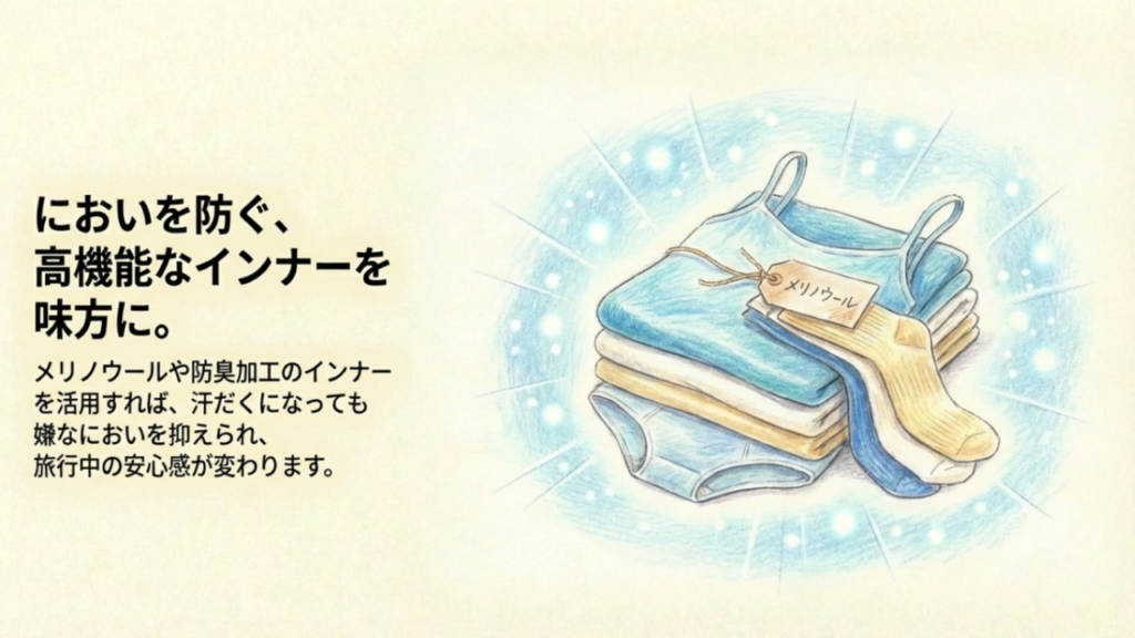 メリノウールや防臭加工のインナーを活用して嫌な臭いを防ぐ方法