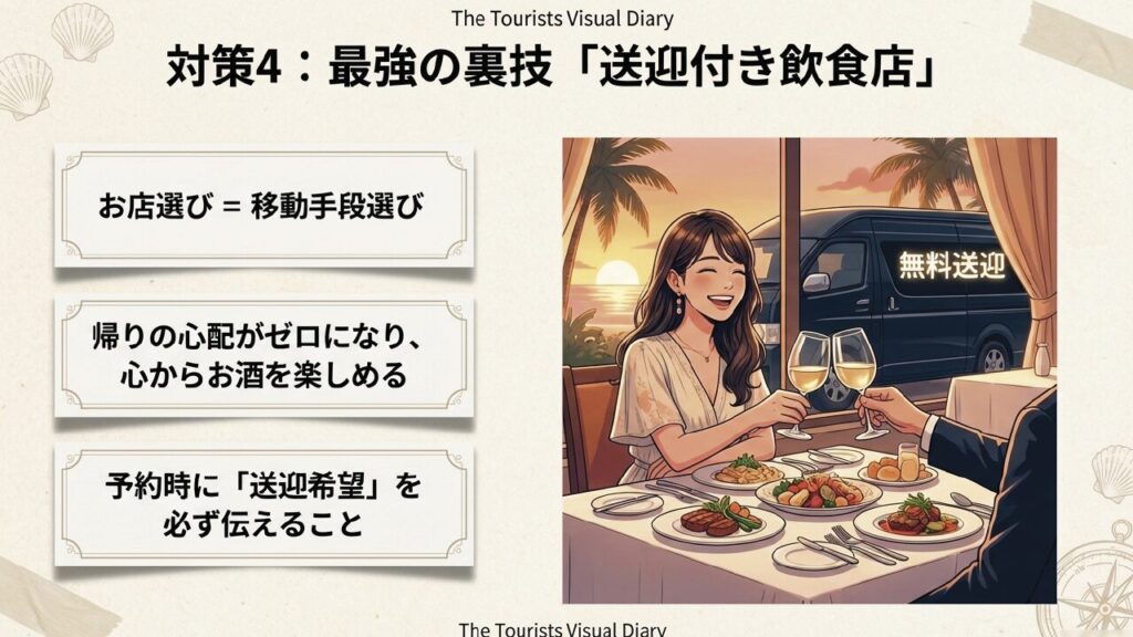 恩納村でタクシーが捕まらない理由と対策まとめ 11 恩納村の夜の移動を劇的に楽にする無料送迎付き飲食店の活用