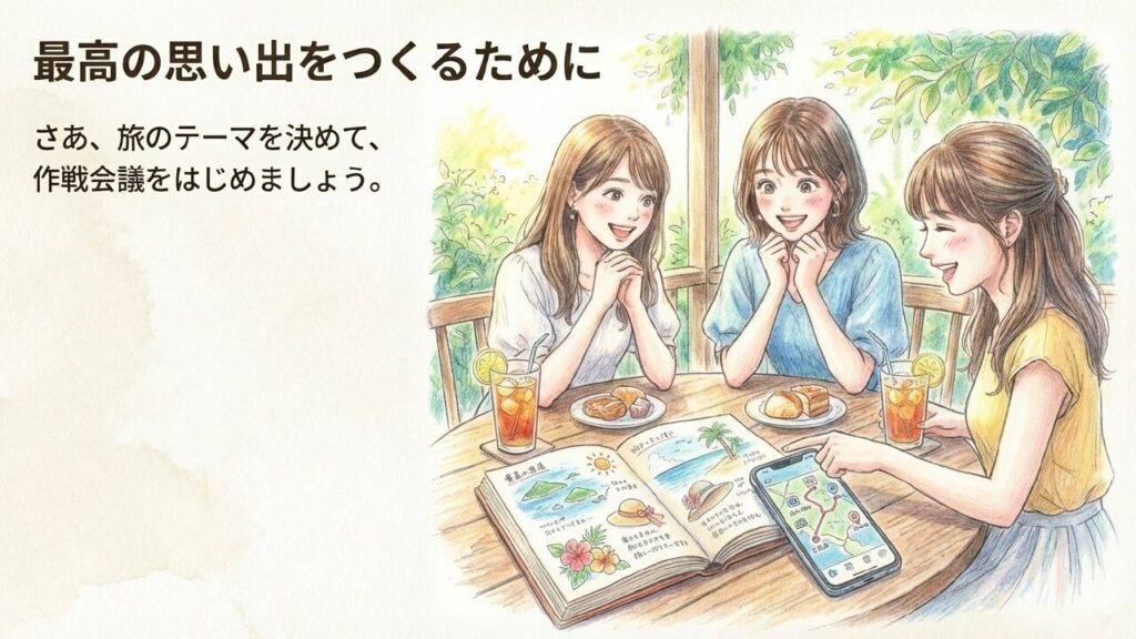 最高の思い出をつくるために旅のテーマを決めて作戦会議をしよう