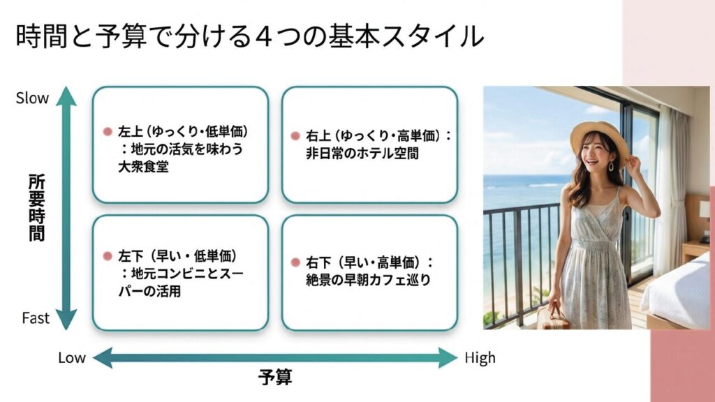 時間と予算で分ける4つの基本スタイル