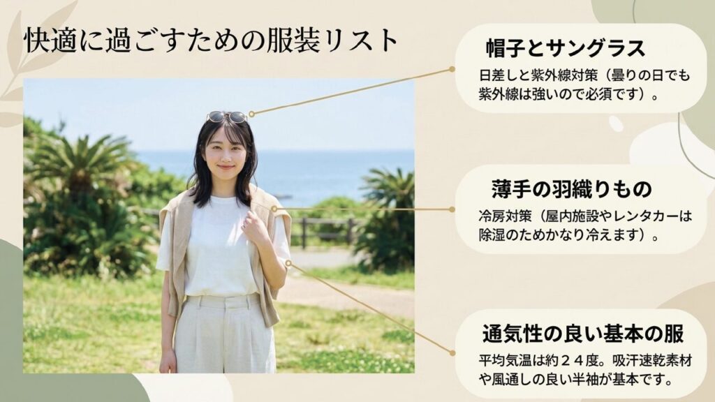 5月の沖縄旅行を快適に過ごすための服装リスト