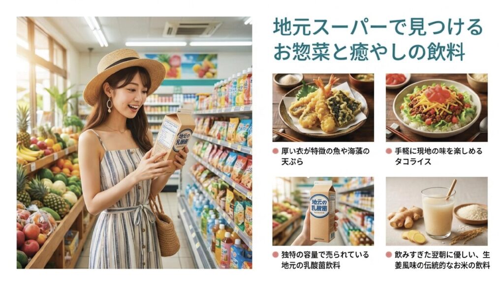 地元スーパーで見つけるお惣菜と癒やしの飲料