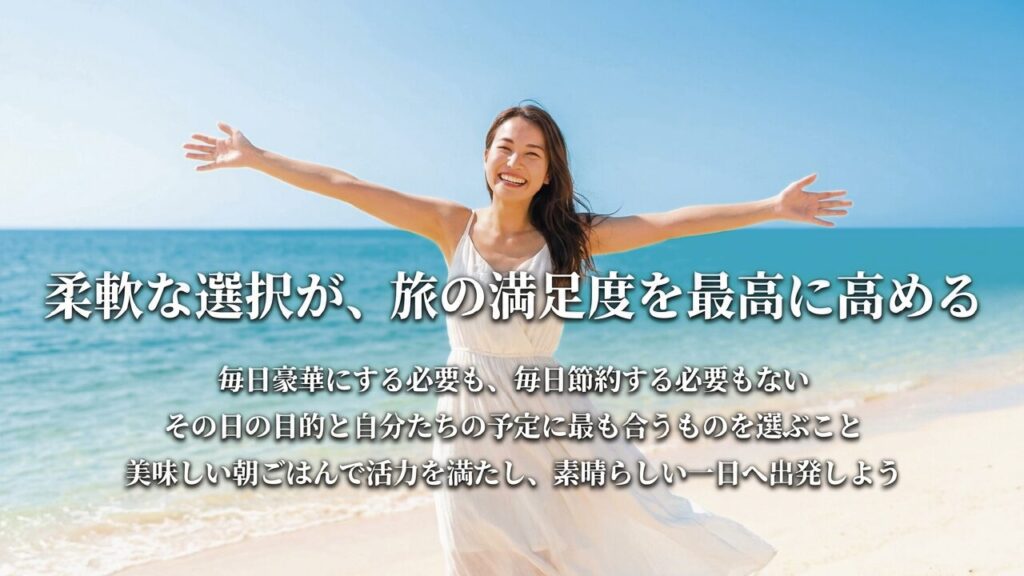 柔軟な選択が、旅の満足度を最高に高める