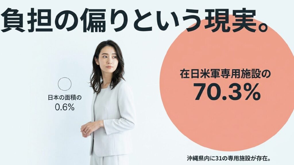 日本の面積の0.6%、在日米軍専用施設の70.3%が集中