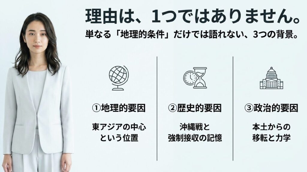 沖縄に基地が多い3つの背景（地理的、歴史的、政治的要因）