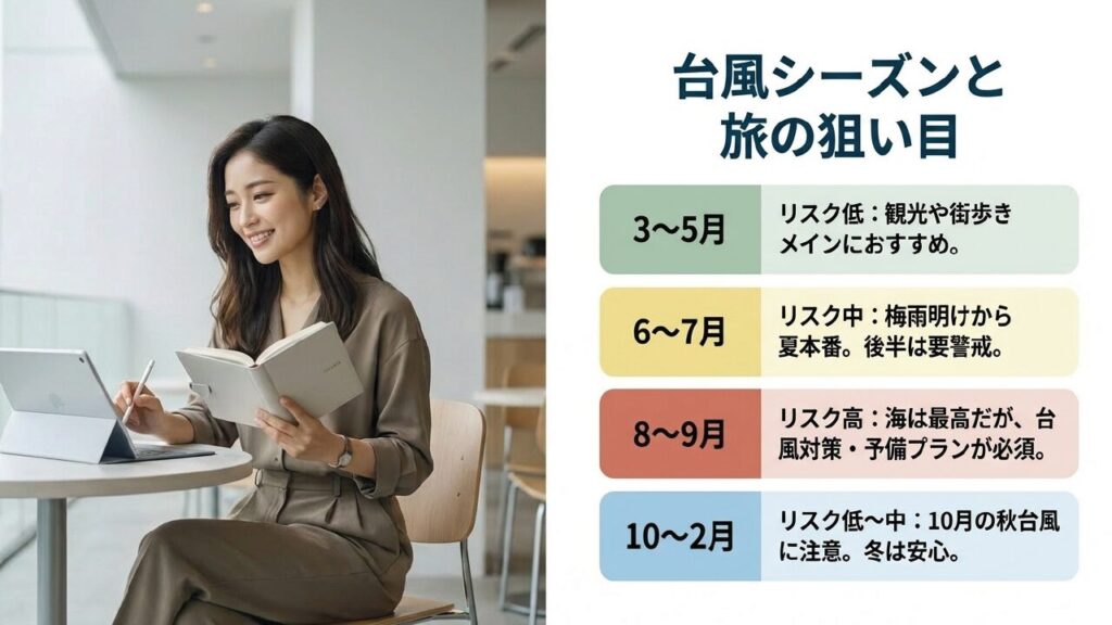月別の台風シーズンと旅の狙い目