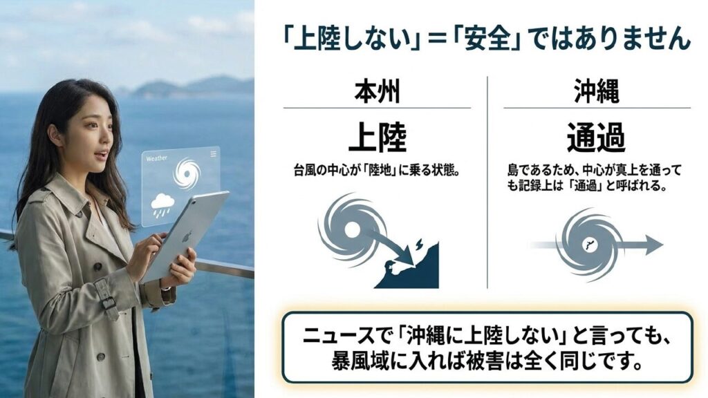 沖縄に台風が上陸せず通過扱いになる理由