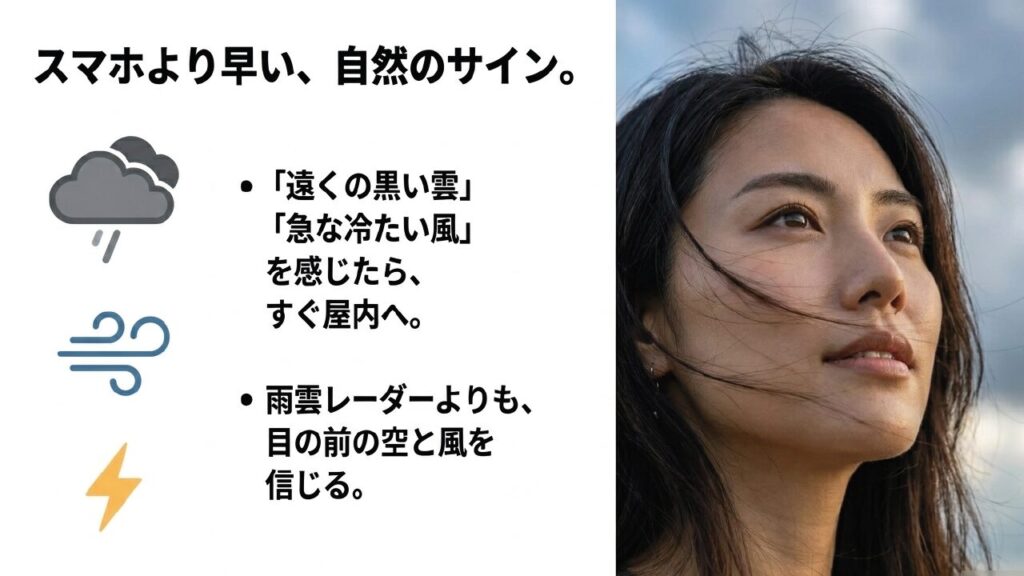 空を見上げる女性