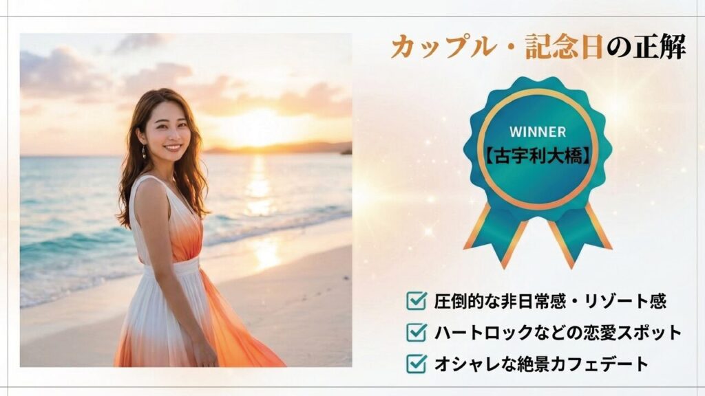 カップル・記念日の正解はWINNER古宇利大橋！圧倒的な非日常感と絶景カフェデート