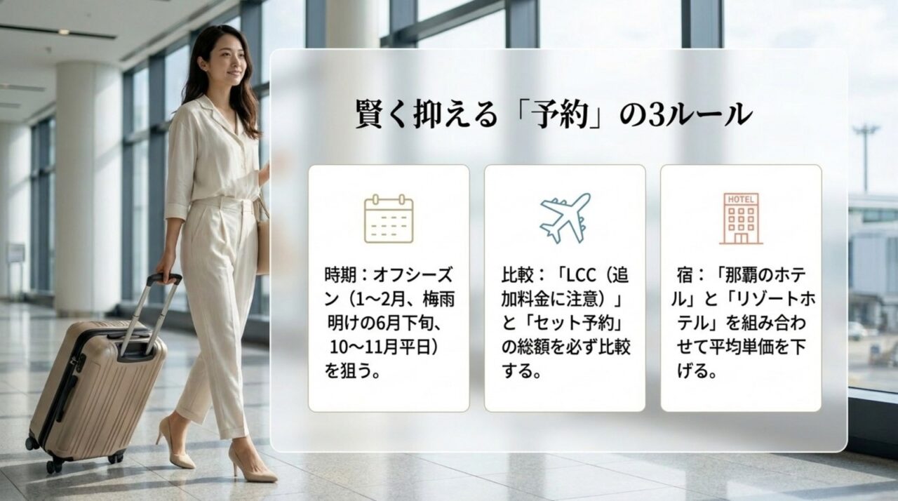 オフシーズン・LCCとセット予約の比較・ホテル組み合わせで旅費を抑える方法